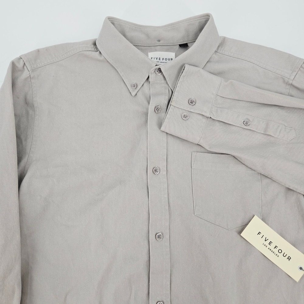 Five Four Meyer‎ Stone Gray 100% Cotton Button Down Shirt NWT Large Y2K Gorpcore